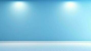 Minimalist blue room background. Illustration AI Generative photo