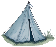 waterverf camping tent. ai generatief png