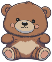 mignonne ours content dessin animé. ai génératif png