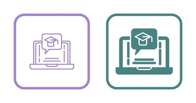 icono de vector de aprendizaje electrónico