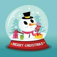 Retro Christmas Snow Man Globe vector