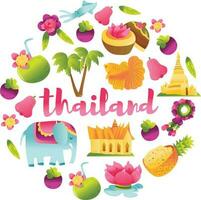 Super Cute Thailand Culture Round Decor vector