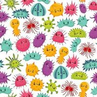 Cartoon Virus Germ Seamless Pattern Background vector