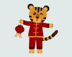 Tiger Chinese New Year Illustration on White Background vector