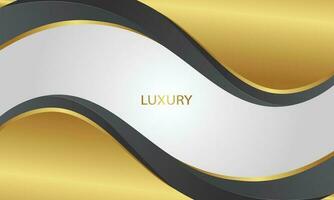 Golden lines luxury on cream color background. elegant realistic paper cut style 3d vector