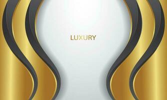 Golden lines luxury on cream color background. elegant realistic paper cut style 3d vector