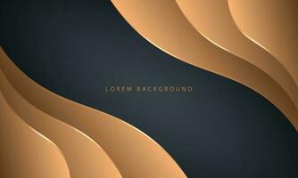 Abstract background and gold circle shapes with golden elements vector