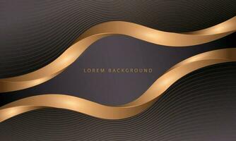 Abstract background and gold circle shapes with golden elements vector