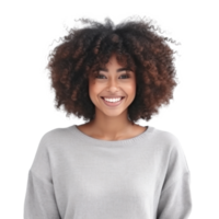 Beautiful african american girl. Illustration AI Generative png