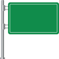 Blank advertising billboard and road sign. Green road sign and blank road billboard. png