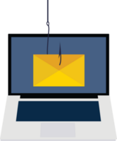 wachtwoord Log in met een phishing e-mail. online oplichterij mail Aan een laptop. computer hacker spam mail. phishing e-mail met een schedel teken. png