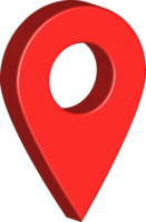 plaats pin en GPS wijzer. kaart markeerstift en plaats pin. 3d rood plaats pin voor GPS kaart. png