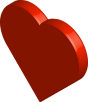 3d rood hart vormen. 3d stijl liefde vorm ontwerp. valentijnsdag liefde vormen voor koppels. png