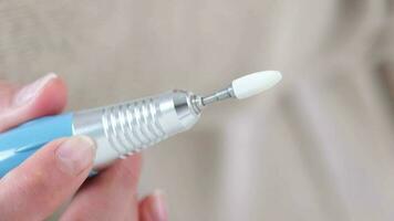 closeup of nail drill for manicure video