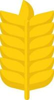 Yellow Wheat Stem Icon In Flat Style. vector