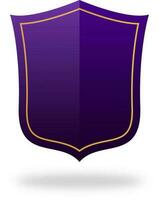 Blank Shield Label, Frame Element In Purple Color. vector