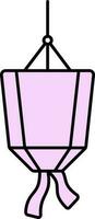 Isolated Chinese Lantern Flat Icon In Pink Color. vector