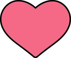 Pink Heart Shape Flat Icon Or Symbol. vector