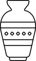 Isolated Ethnic Vase Black Line Art Icon. vector