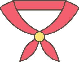 Isolated Scout Scarf Icon In Red Color. vector