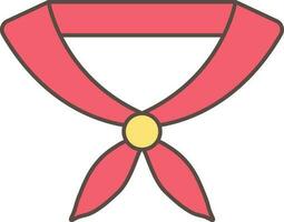 Isolated Scout Scarf Icon In Red Color. vector