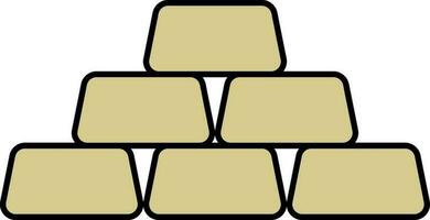 Gold Bricks Icon In Flat Style. vector