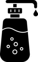dispensador bomba botella icono en negro y blanco vector