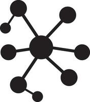 Black networking connection on white background. Glyph icon or symbol. vector