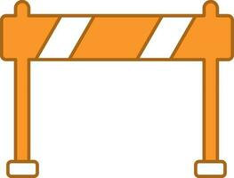 Barrier Icon In Orange And White Color. vector