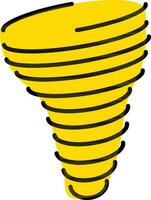 Isolated Tornado Icon In Yellow Color. vector