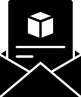 Mail or envelope glyph icon in flat style. vector