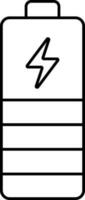 Isolated Battery Charging Icon In Black Linear Art. vector