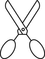 Isolated Scissor Icon In Black Outline. vector