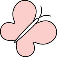 Isolated Pink Butterfly Icon In Flat Style. vector