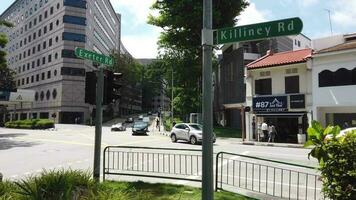 Singapore killiney road, 1 june 2022. scenic view of Traffic on the road in Singapore video