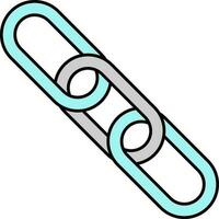 Flat Style Chain Grey And Turquoise Icon. vector