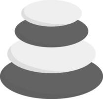 Illustration Of White And Grey Spa Stack Stone Icon In Flat Style. vector