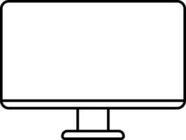 Black Outline Illustration Of Monitor Icon. vector