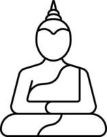 Buddha line art icon vector