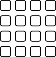 Square Thumbnail Grid Icon In Black Outline. vector