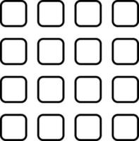 Square Thumbnail Grid Icon In Black Outline. vector