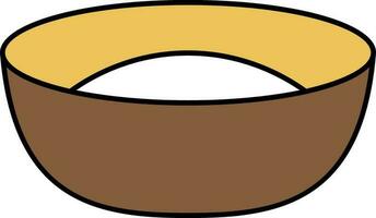 Illustration Of Food Bowl Brown And Yellow Icon. vector