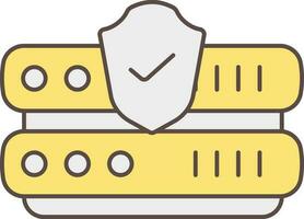 Check Sever Security Grey And Yellow Icon. vector