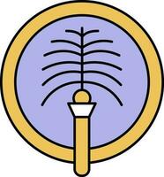 Palm Island Icon In Purple And Yellow Color. vector