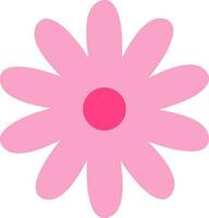 Isolated Pink Flower Icon In Flat Style. vector