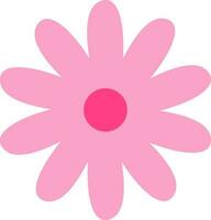 Isolated Pink Flower Icon In Flat Style. vector