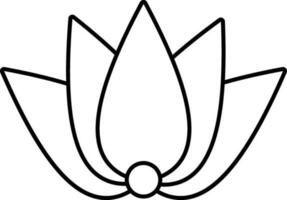 Isolated Lotus Flat Icon Or Symbol In Thin Line Art. vector