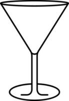 Black Thin Line Art Of Cocktail Glass Icon. vector