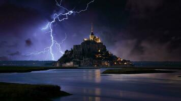 Mont Saint-Michel fortress monastery in France photo