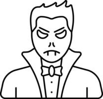 Dracula Icon In Black Outline. vector